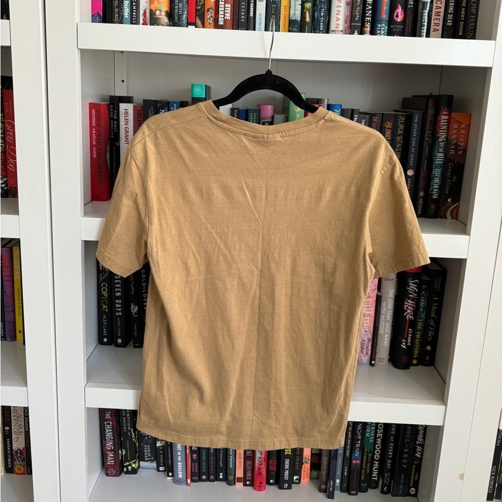 WEEKDAY tan neutral cotton classic layering tee shirt T-shirt top vintage alanis - Picture 5 of 5